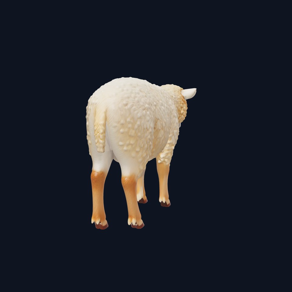 Fluffy Sheep Grazing Stance model pack